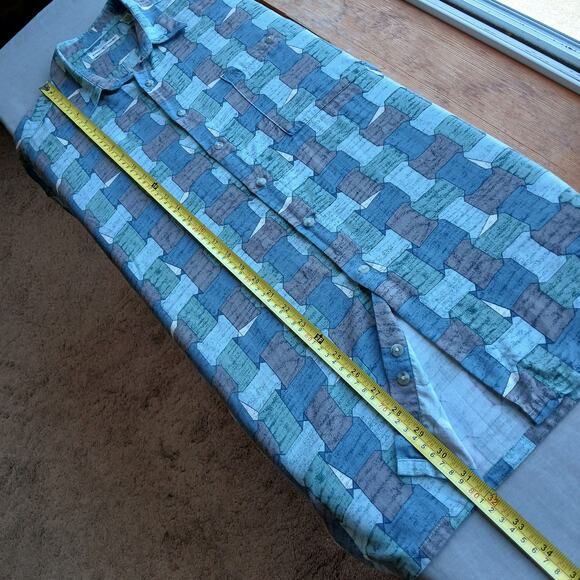 Pierre Cardin Mens Large Short Sleeve Casual Button up geometric print shirt - Picture 10 of 14